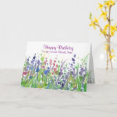 Paarse Wildflower Meadow Happy Birthday Friend Kaart (Gele Bloem)