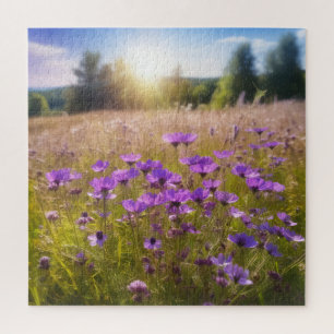 Paarse Wildflower Meadow Legpuzzel