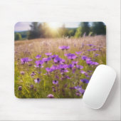 Paarse Wildflower Meadow Muismat (Met muis)