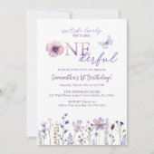 Paarse Wildflower Onederful Eerste Verjaardag Kaart (Voorkant)