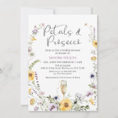 Paarse Wildflower Petals Prosecco Vrijgezellenfees Kaart (Voorkant)