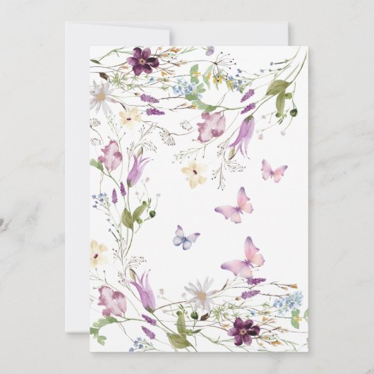 Paarse Wildflower Pumpkin Baby shower Garden Party Kaart (Achterkant)