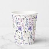 Paarse Wildflower Spring Bloemen Papier Kopjes Papieren Bekers (Rechts)