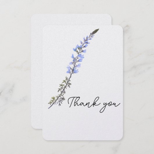 Paarse Wildflower Stem Hartelijk dank Bedankkaart (Voorkant / Achterkant)