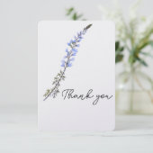 Paarse Wildflower Stem Hartelijk dank Bedankkaart (Staand voorkant)