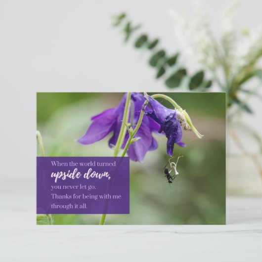 Paarse Wildflower Teacher Appreciation Flat Bedankkaart (Staand voorkant)