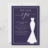 Paarse Wildflower trouwjurk Vrijgezellenfeest Kaart (Voorkant)