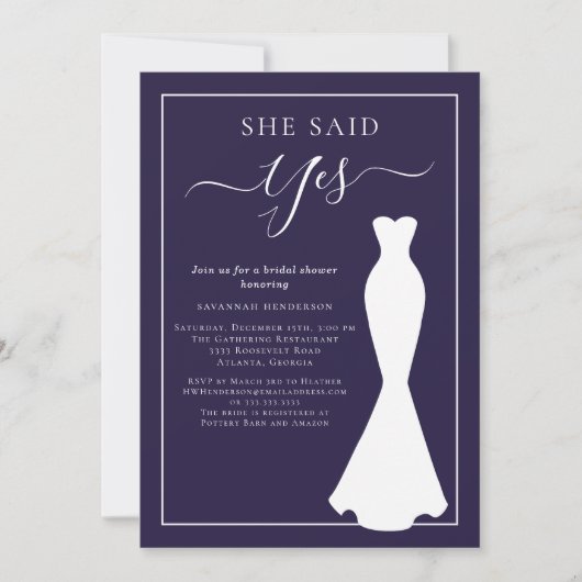 Paarse Wildflower trouwjurk Vrijgezellenfeest Kaart (Voorkant)