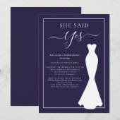 Paarse Wildflower trouwjurk Vrijgezellenfeest Kaart (Voorkant / Achterkant)