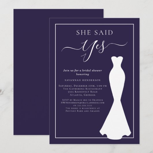 Paarse Wildflower trouwjurk Vrijgezellenfeest Kaart (Voorkant / Achterkant)