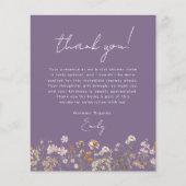 Paarse Wildflower Vrijgezellenfeest dank u kaart (Voorkant)