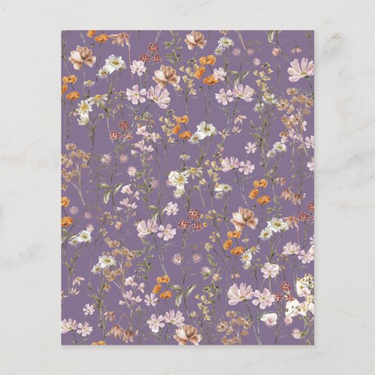 Paarse Wildflower Vrijgezellenfeest dank u kaart (Achterkant)