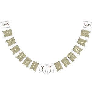 Paarse Wildflower Vrijgezellenfeest Decor Sage Gro Vlaggetjes