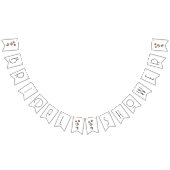 Paarse Wildflower Vrijgezellenfeest Decor Wit Vlaggetjes (Alle)