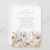 Paarse Wildflower Vrijgezellenfeest Kaart (Voorkant)