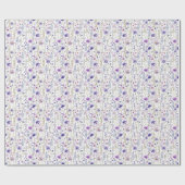 Paarse Wildflower Waterverf Floral Wrapping Paper Cadeaupapier (Vlak)