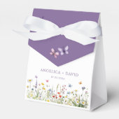 Paarse Wildflower Wedding Favoriet Box Bedankdoosjes (Voorkant Zijde)