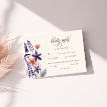 Paarse Wildflower Wedding Meal Choice