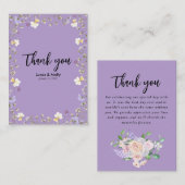 Paarse Wildflower Zomer Bloemen Huwelijk Dank u Notitiekaartje (Voorkant / Achterkant)