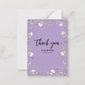 Paarse Wildflower Zomer Bloemen Huwelijk Dank u Notitiekaartje (Voorkant)