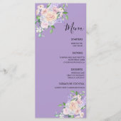 Paarse Wildflower Zomer Bloemen Huwelijk Menu (Voorkant)