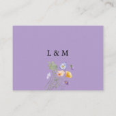Paarse Wildflower Zomer Bloemen Huwelijk QR Code Informatiekaartje (Achterkant)