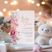 Paarse Wildflowers Baby shower Invitation Kaart
