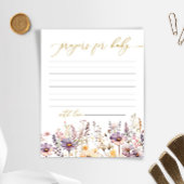 Paarse Wildflowers Baby shower Prayer Kaart