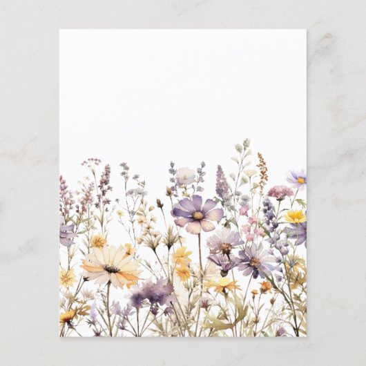 Paarse Wildflowers Baby shower Prayer Kaart (Achterkant)