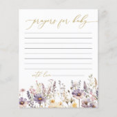 Paarse Wildflowers Baby shower Prayer Kaart (Voorkant)
