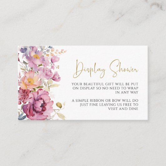 Paarse Wildflowers Display Douche Kaart (Voorkant)