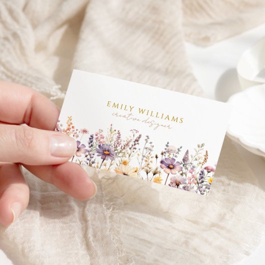 Paarse Wildflowers Floral Visitekaartje