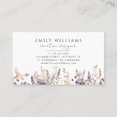 Paarse Wildflowers Floral Visitekaartje (Achterkant)