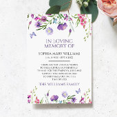 Paarse Wildflowers Sympathy Memory Dank je wel kaa Bedankkaart