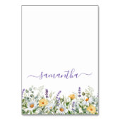 Paarse Wildflowers Waterverf Border Place Card Kaart (Voorkant)