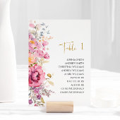 Paarse Wildflowers Wedding Seating Chart Kaart