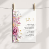 Paarse Wildflowers Wedding Seating Chart Kaart