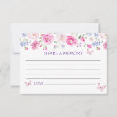 Paarse Wilflowers Funeral Share a Memory Kaart (Voorkant)