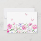 Paarse Wilflowers Funeral Share a Memory Kaart (Achterkant)