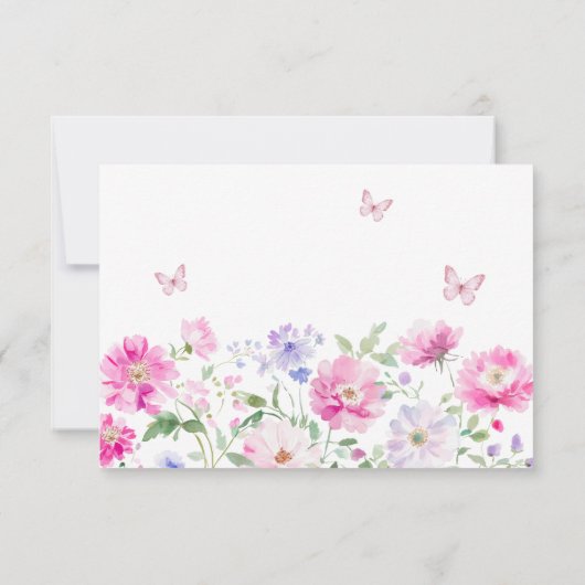 Paarse Wilflowers Funeral Share a Memory Kaart (Achterkant)