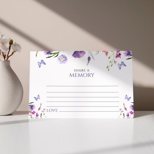 Paarse Wilflowers Funeral Share a Memory Kaart