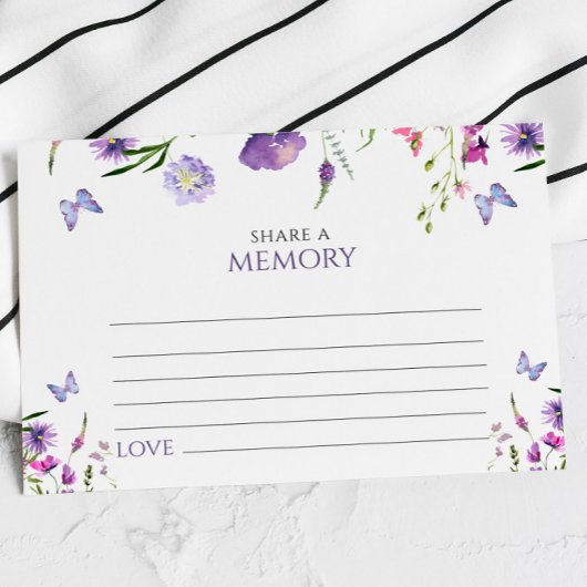 Paarse Wilflowers Funeral Share a Memory Kaart