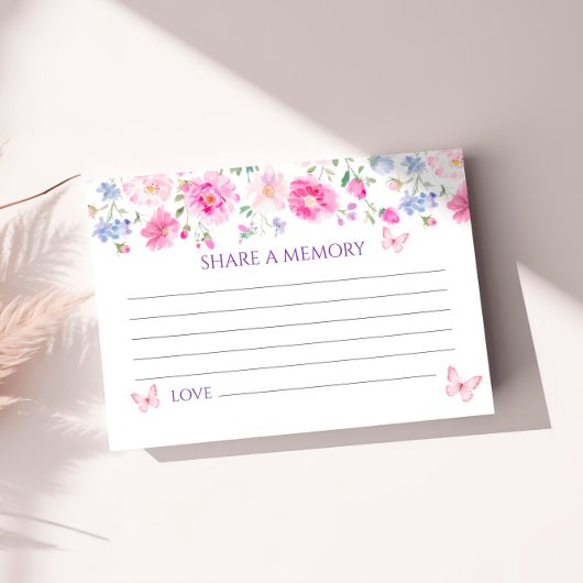 Paarse Wilflowers Funeral Share a Memory Kaart