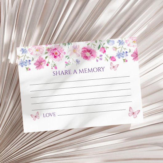 Paarse Wilflowers Funeral Share a Memory Kaart