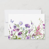 Paarse Wilflowers Funeral Share a Memory Kaart (Achterkant)