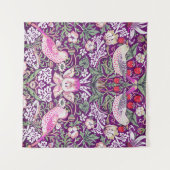 Paarse William Morris Strawberry Thief Wandkleed (Voorkant (horizontaal))