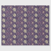 Paarse William Morris Style Floral Cadeaupapier (Vlak)