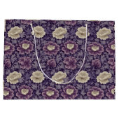 Paarse William Morris Style Floral Groot Cadeauzakje (Achterkant)