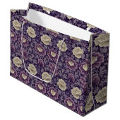 Paarse William Morris Style Floral Groot Cadeauzakje (Voorkant Gekanteld)