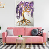 Paarse Willow Tree Canvas Print (Insitu (Woonkamer))